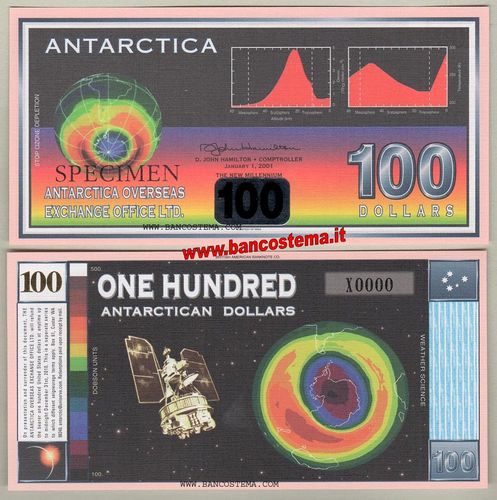Antartica 100 dollars 1.01.2001 specimen unc