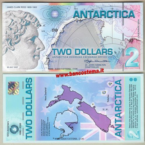Antartica 2 dollar 1.03.2007 unc polymer