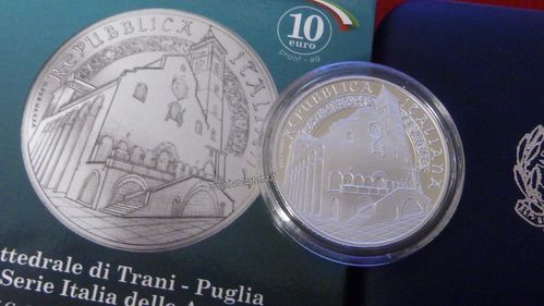 Italia 10 euro argento commemorativa "Cattedrale di Trani" 2018 Proof
