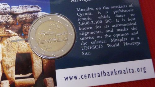 Malta 2 euro commemorativo 2018 "Menaidra" coincard FDC