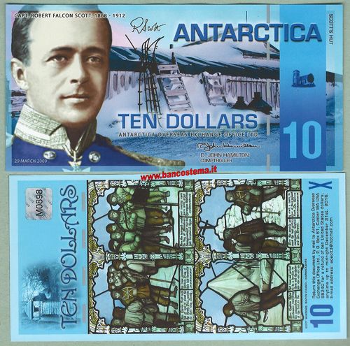 Antartica 10 dollars 29.03.2009 polymer unc