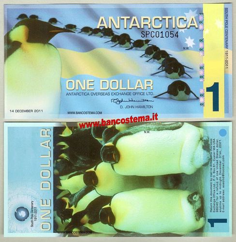 Antarctica 1 dollar 14.12.2011 unc polymer
