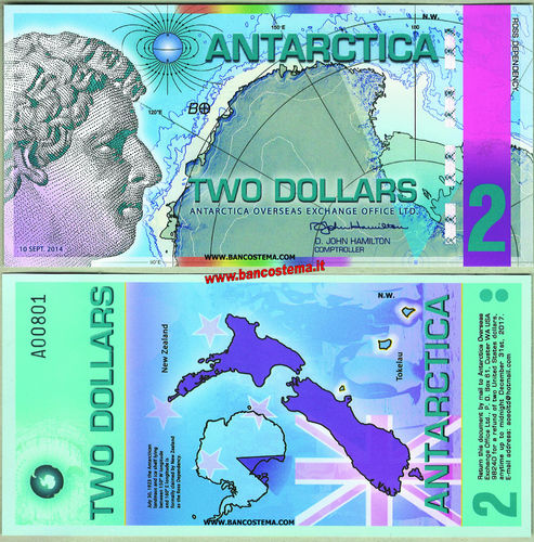 Antarctica 2 dollars 10.09.2014 unc polymer