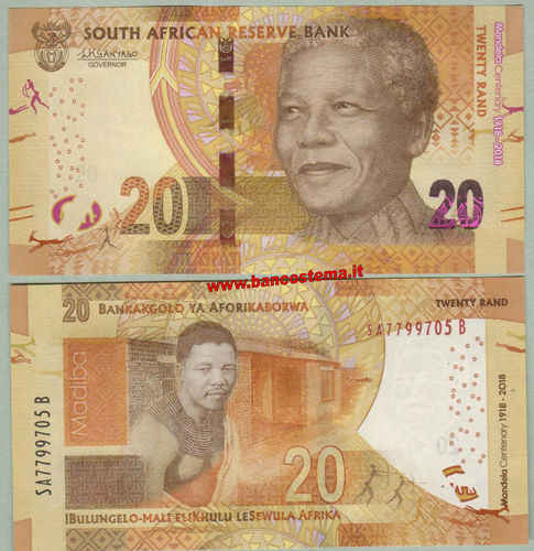 South Africa P144 20 Rand (2018) commemorativo unc