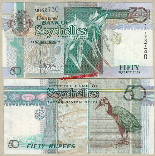 Seychelles P38 50 Rupees nd 1998 unc serie AB