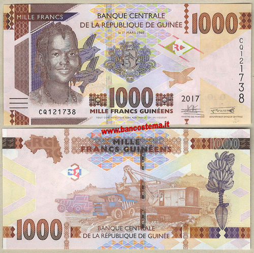 Guinea 1.000 Francs 2017 unc