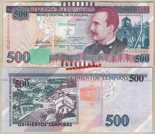 Honduras 500 Lempiras 1.03.2012 (2018) unc