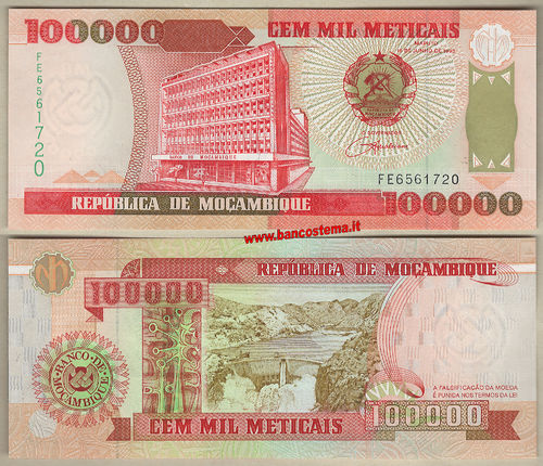 Mozambique P139 100.000 Meticais 16.06.1993 unc