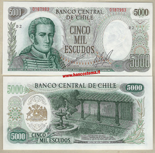 Chile P147b 5.000 Escudos nd unc