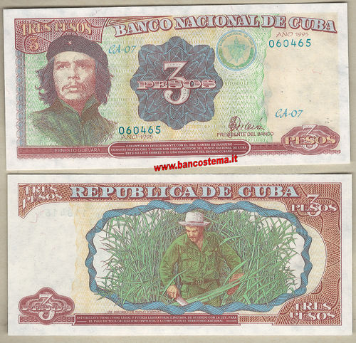 Cuba P113 3 Pesos 1995 unc-