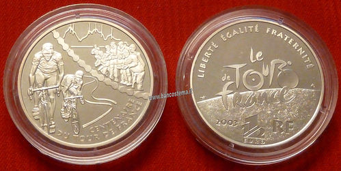 Francia 1,5 euro commemorativo  "Tappa di montagna" 2003 argento proof