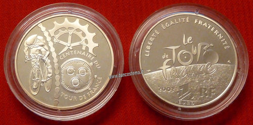 Francia 1,5 euro commemorativo  "Cronometro" 2003 argento proof