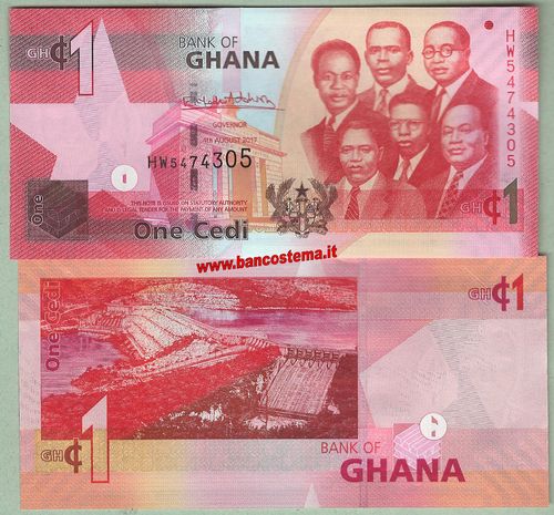 Ghana P37g 1 Cedi 04.08.2017 unc