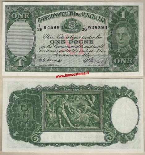 Australia P26c 1 Dollar nd 1949 gvf