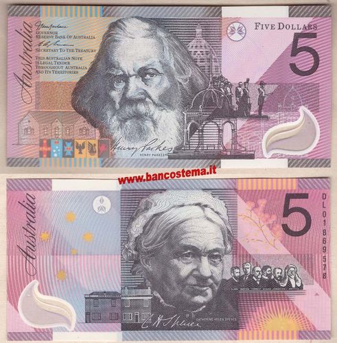 Australia P56a 5 Dollars commemorativa nd 2001 polymer unc
