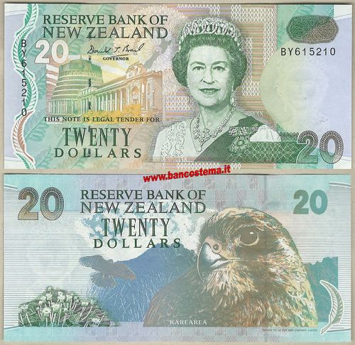 New Zealand P179 20 Dollars nd 1992 unc