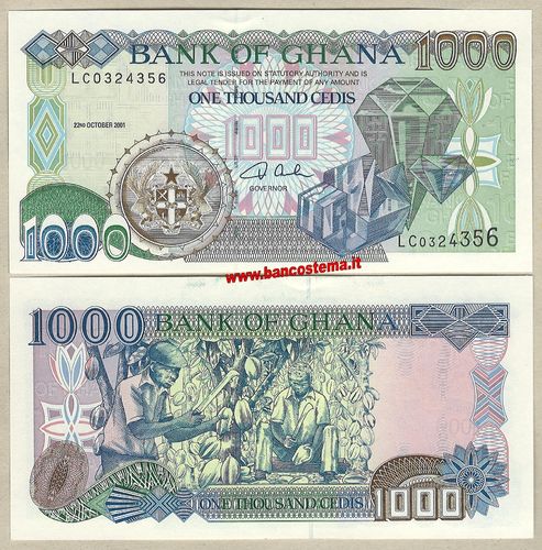 Ghana P32g 1.000 Cedis 22.10.2001 unc