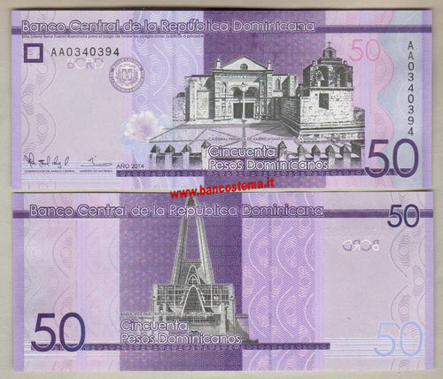 Dominicana P189a 50 Pesos Dominicanos 2014 unc