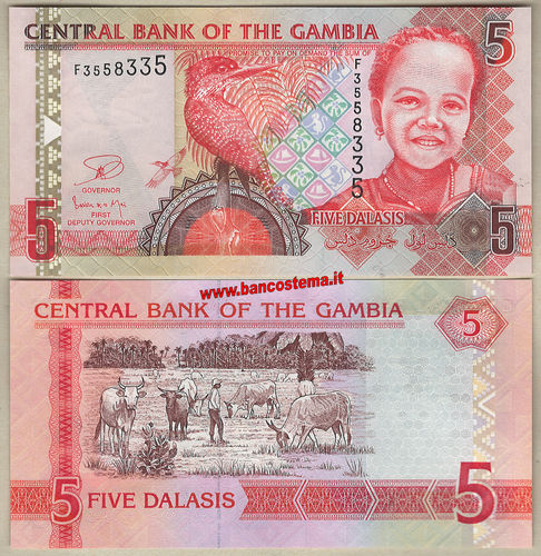 Gambia P25c 5 Dalasis nd 2014 unc