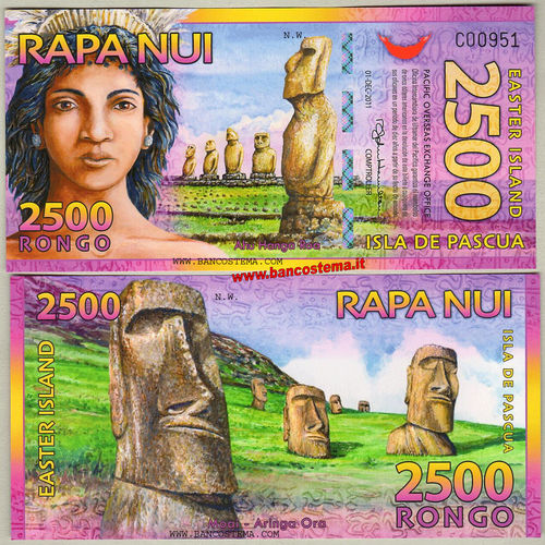 Easter Island - Isola di Pasqua 2.500 Rongo 01.12.2011 polymer unc