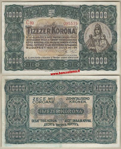 Hungary P77c 10.000 Korona 01.07.1923 vf