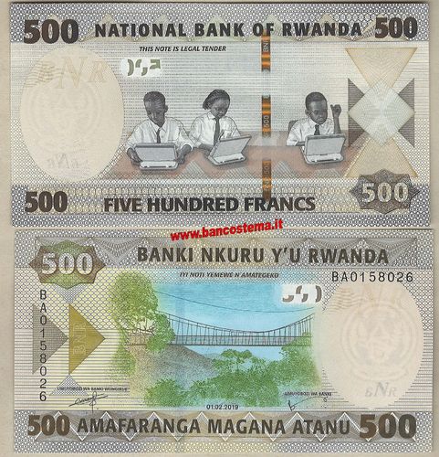 Rwanda 500 Francs 01.02.2019 unc