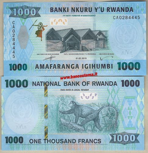 Rwanda 1.000 Francs 01.02.2019 unc