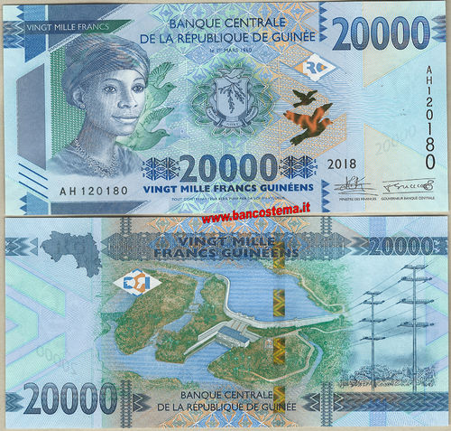 Guinea 20.000 Francs 2018 unc