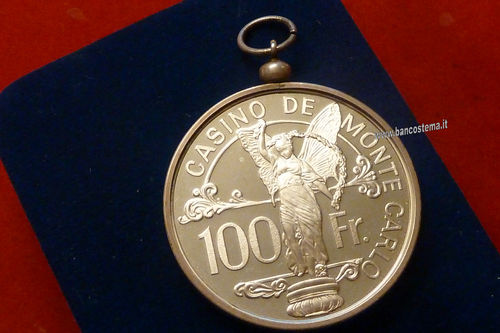 Casinò di Montecarlo fiches 100 Francs argento