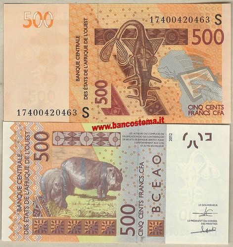 Guinea Bissau P919Sf 500 Francs 2017 unc W.A.S. let.S