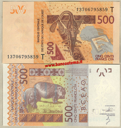 Togo P819Tb 500 Francs 2013 unc W.A.S let.T