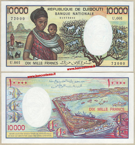 Djibouti P39b 10.000 Francs nd 1984 unc-