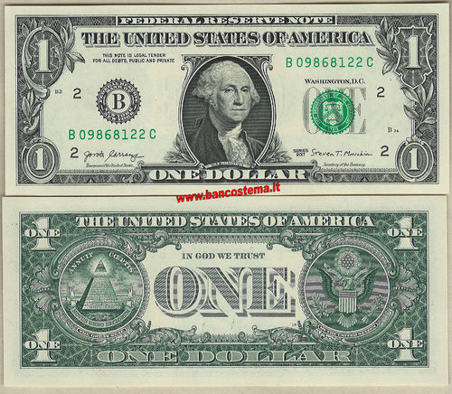Usa 1 Dollars "B" 2017 unc New York