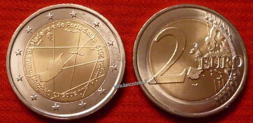 Portogallo 2 euro commemorativo 600º anniv.scoperta dell'Isola di Madeira e di Porto Santo 2019 fdc