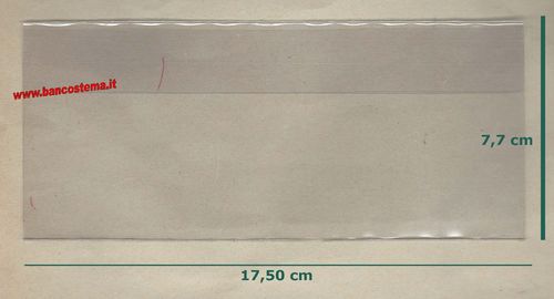 Bustine rigide con patella per banconote piccole 17,50x7,7 cm