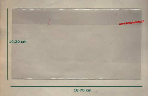 Bustine rigide con patella per banconote medie 18,70x10,2 cm