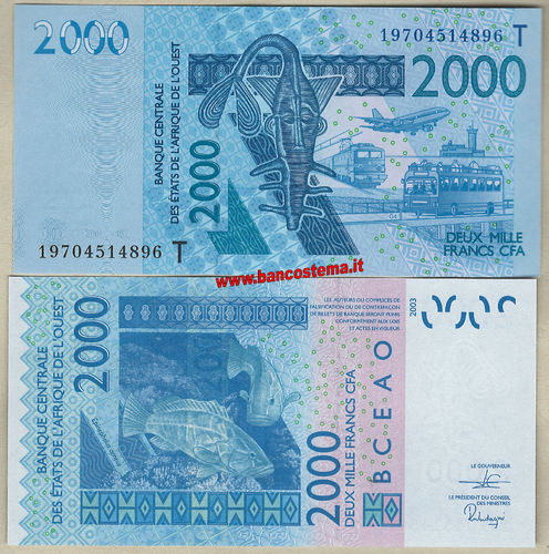 Togo 2.000 Francs 2019 unc W.A.S let.T