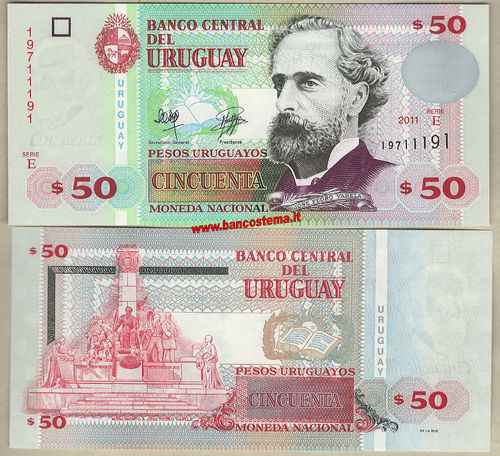 Uruguay P87b 50 Pesos Uruguayos 2011 unc