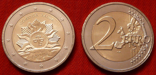 Lettonia 2 euro commemorativo "stemma nazionale-Lettonia libera" 2019 fdc