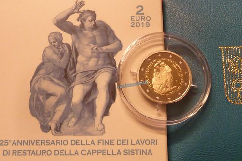 Vaticano 2 euro 2019 proof Commemorativo 25°anniversario della Cappella Sistina2019
