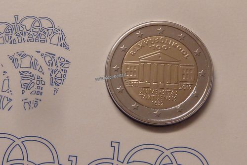 Estonia 2 euro commemorativo 2019 100° anniv. Università di Tartu coincard fdc