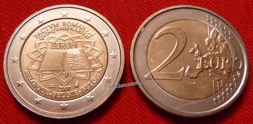 Belgio 2 euro commemorativo 2007 50º anniversario della firma del Trattato di Roma FDC