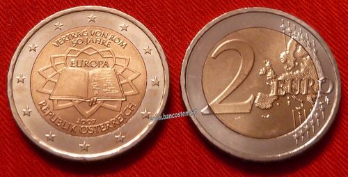 Austria 2 euro commemorativo 2007 50º anniversario della firma del Trattato di Roma FDC