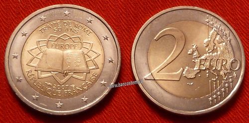 Francia 2 euro commemorativo 2007 50º anniversario della firma del Trattato di Roma FDC