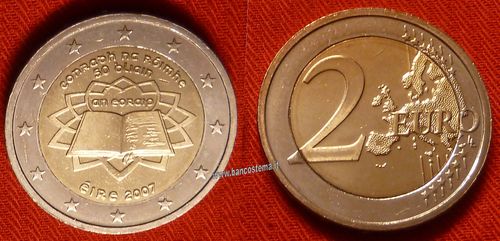 Irlanda 2 euro commemorativo 2007 50º anniversario della firma del Trattato di Roma FDC