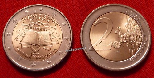 Grecia 2 euro commemorativo 2007 50º anniversario della firma del Trattato di Roma FDC