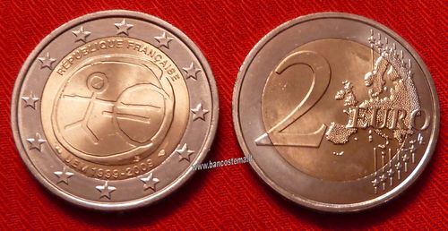 Francia 2 euro commemorativo 2009 10º anniversario dell'Unione Economica e Monetaria  FDC