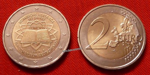 Germania 2 euro commemorativo 2007 50º anniversario della firma del Trattato di Roma FDC
