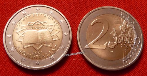Finlandia 2 euro commemorativo 2007 50º anniversario della firma del Trattato di Roma FDC