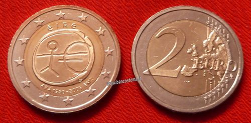 Irlanda 2 euro commemorativo 2009 10º anniversario dell'Unione Economica e Monetaria FDC  EMU  bime